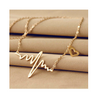 Charm Lightning Necklace for Women Vintage Jewelry Accessories Simple Wave Heart Necklace Chic ECG Heartbeat Gold Plated Pendant